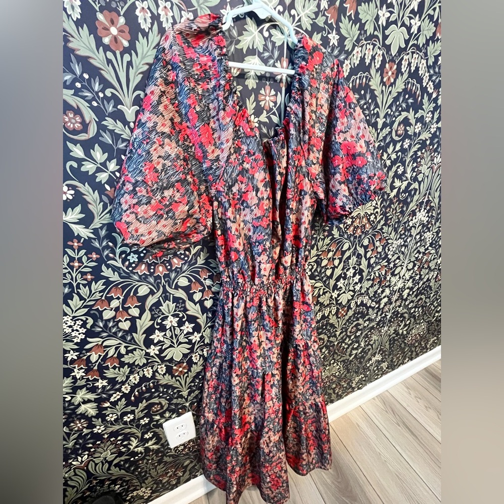 Floral Puff Sleeve Maxi Dress - Picture 6 of 7
